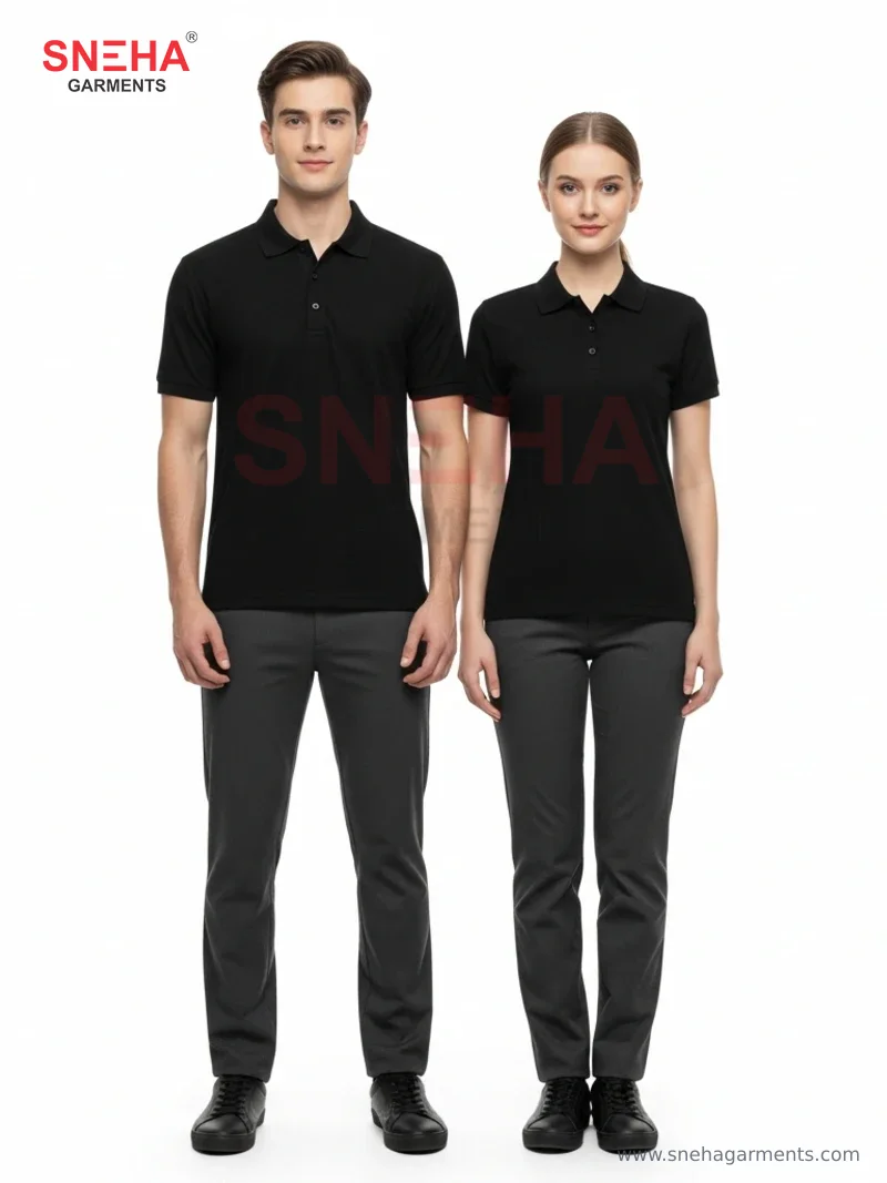 Plain Black Polo T-Shirt