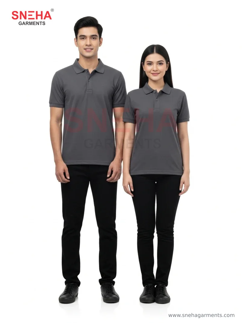 Charcoal Grey Polo T-Shirt