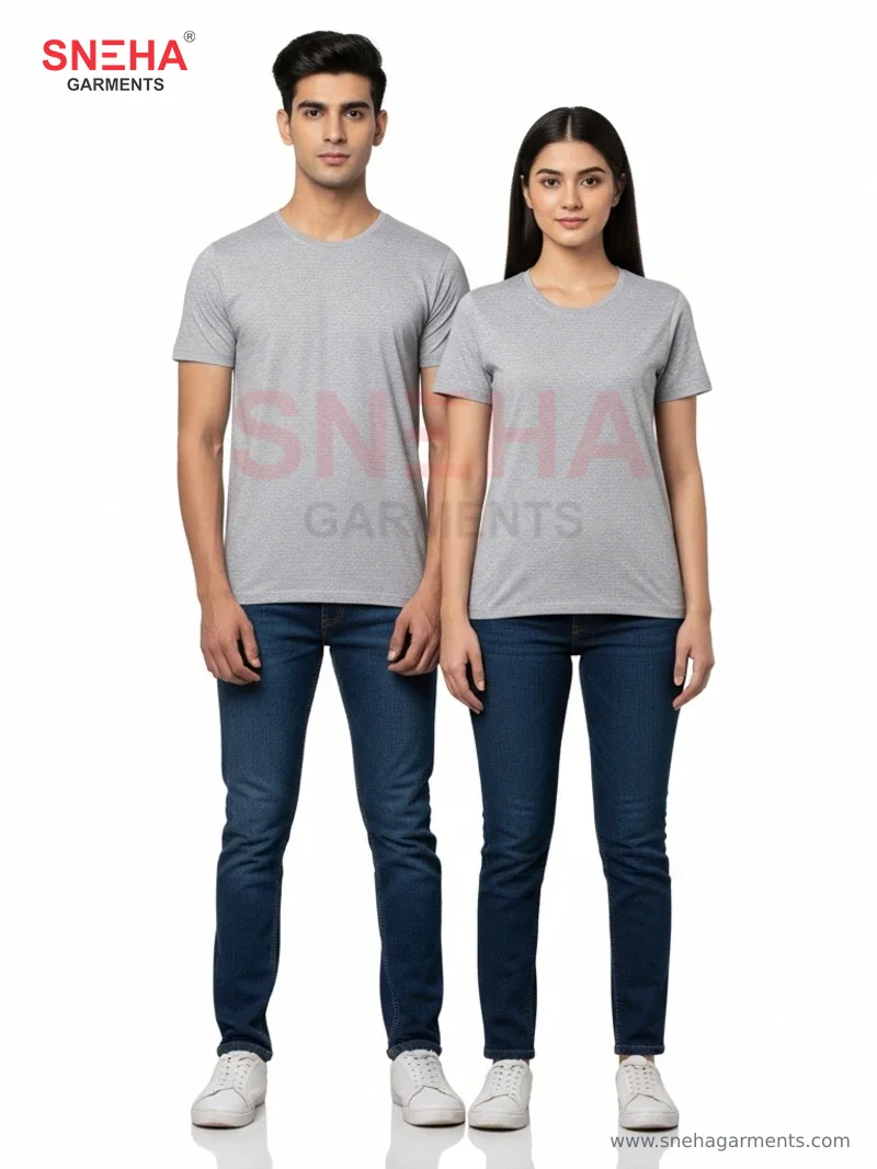 Heather Grey Round-Neck T-Shirt
