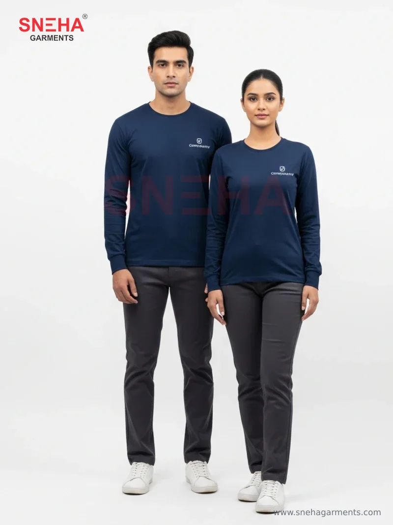Navy Long-Sleeve Corporate Tee