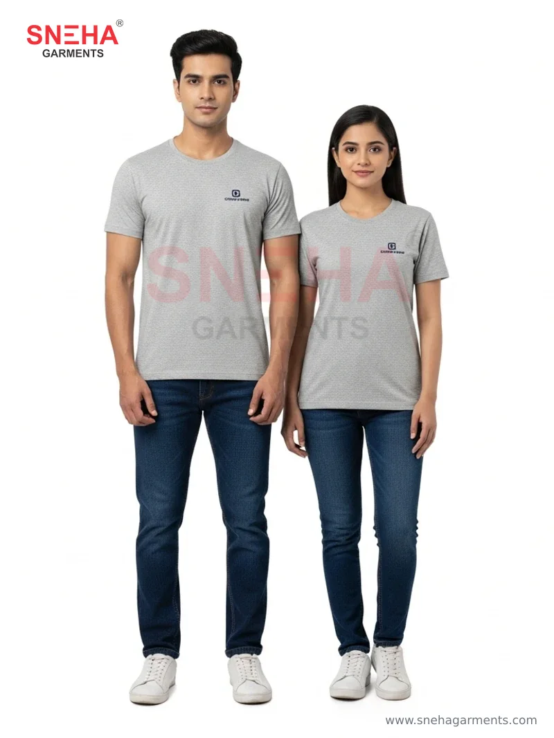 Heather Grey Marl Round-Neck Tee