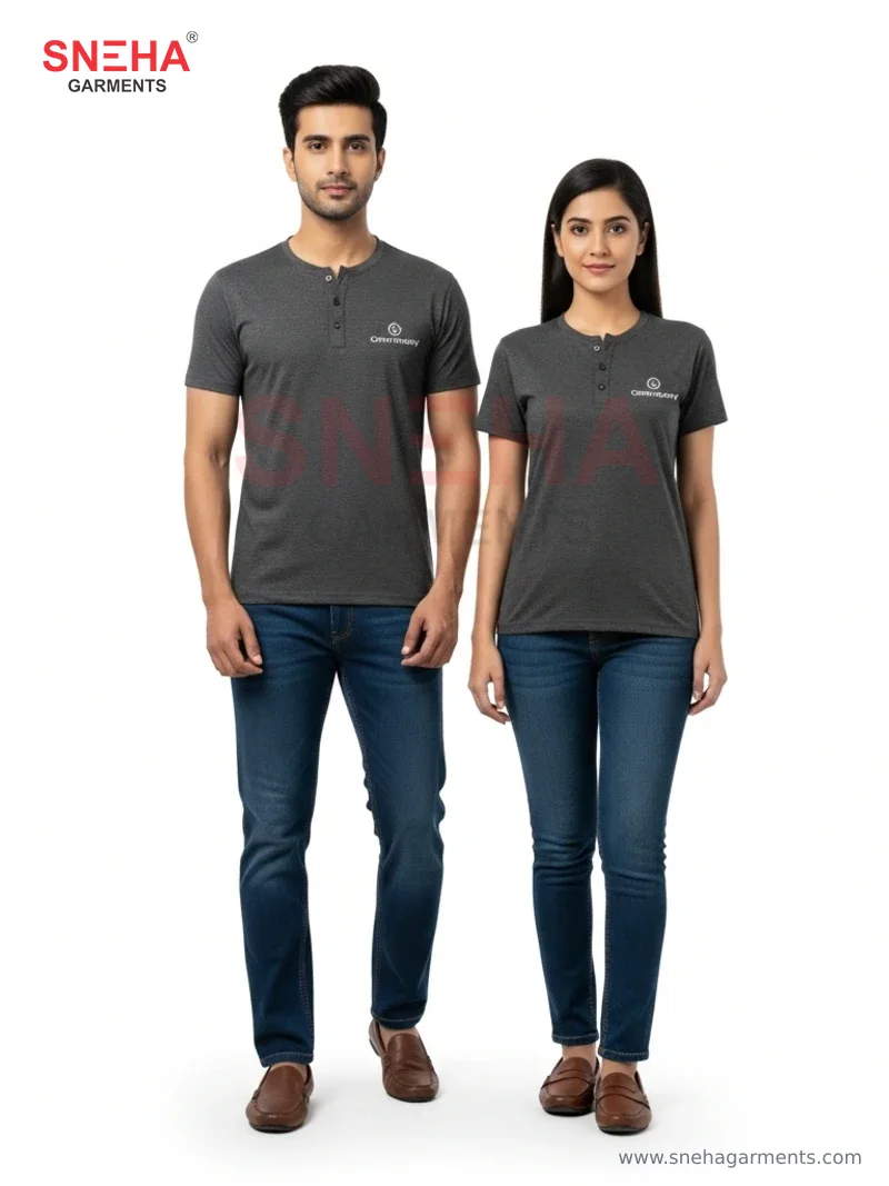 Charcoal Grey Henley Tee