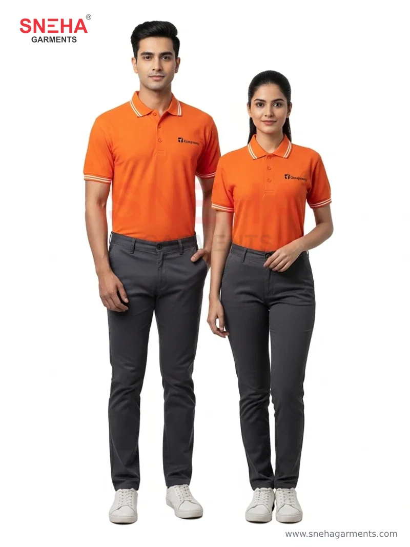 Bright Orange Corporate Polo