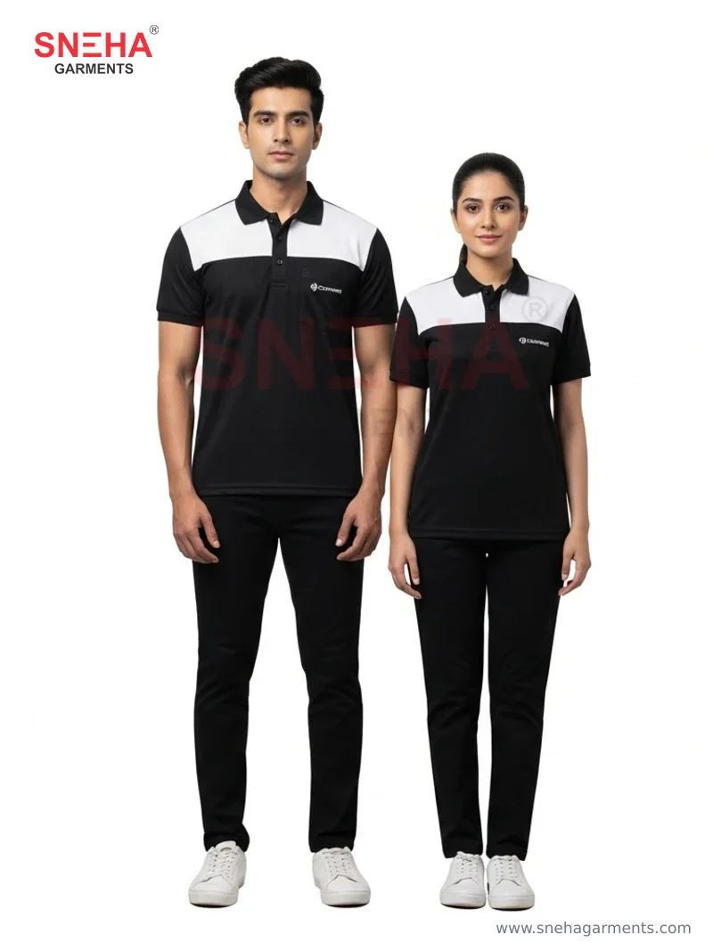Black & White Two-Tone Polo
