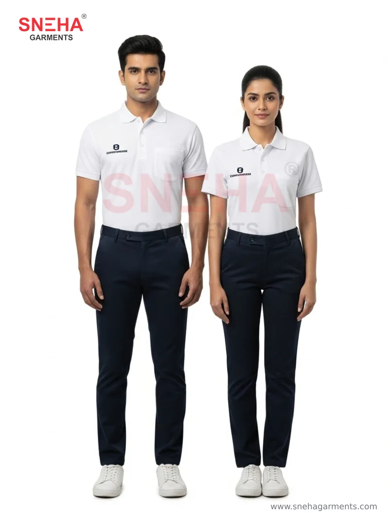 Crisp White Corporate Polo