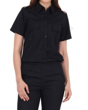 Black Security Half Shirt For Women