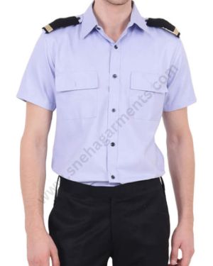 Sky Blue Security Half Shirt For Men