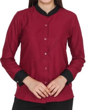 Maroon Corporate Shirt For Women