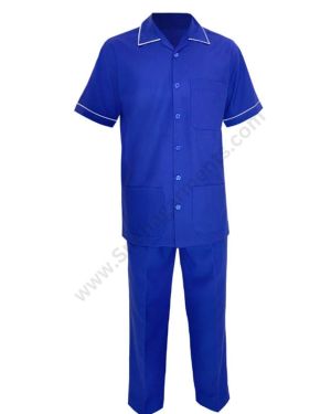 Royal Blue Hospital Half Shirt And Pant For Wardboy Men
