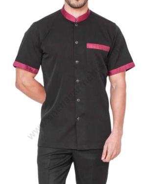 Black Housekeeping Shirt For Men