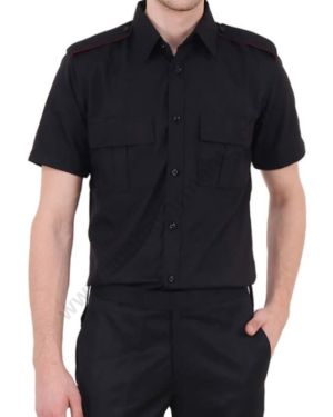 Black Security Half Shirt For Men