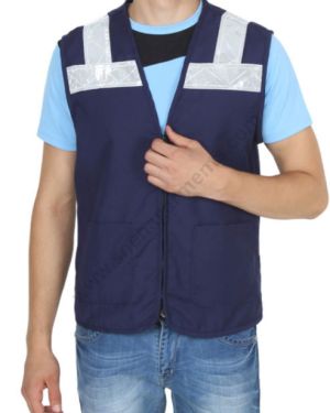 Navy Blue Industrial Safety Jacket For Men